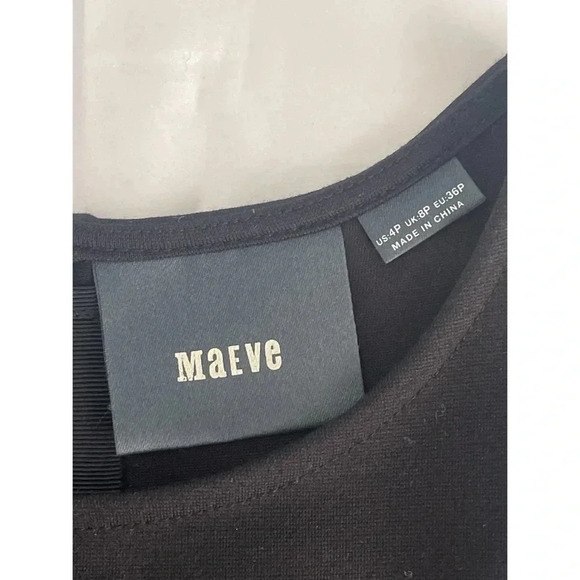 Anthropologie Maeve Cavatina Dress Size 4P Black Sleeveless Slim Sheath Stretch - Picture 10 of 15